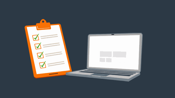 Checklist of deliverables included in a $1,500 website next to a laptop showing a website wireframe