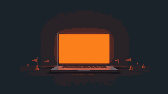 Laptop showing a too good to be true website offer surrounded by warning flags